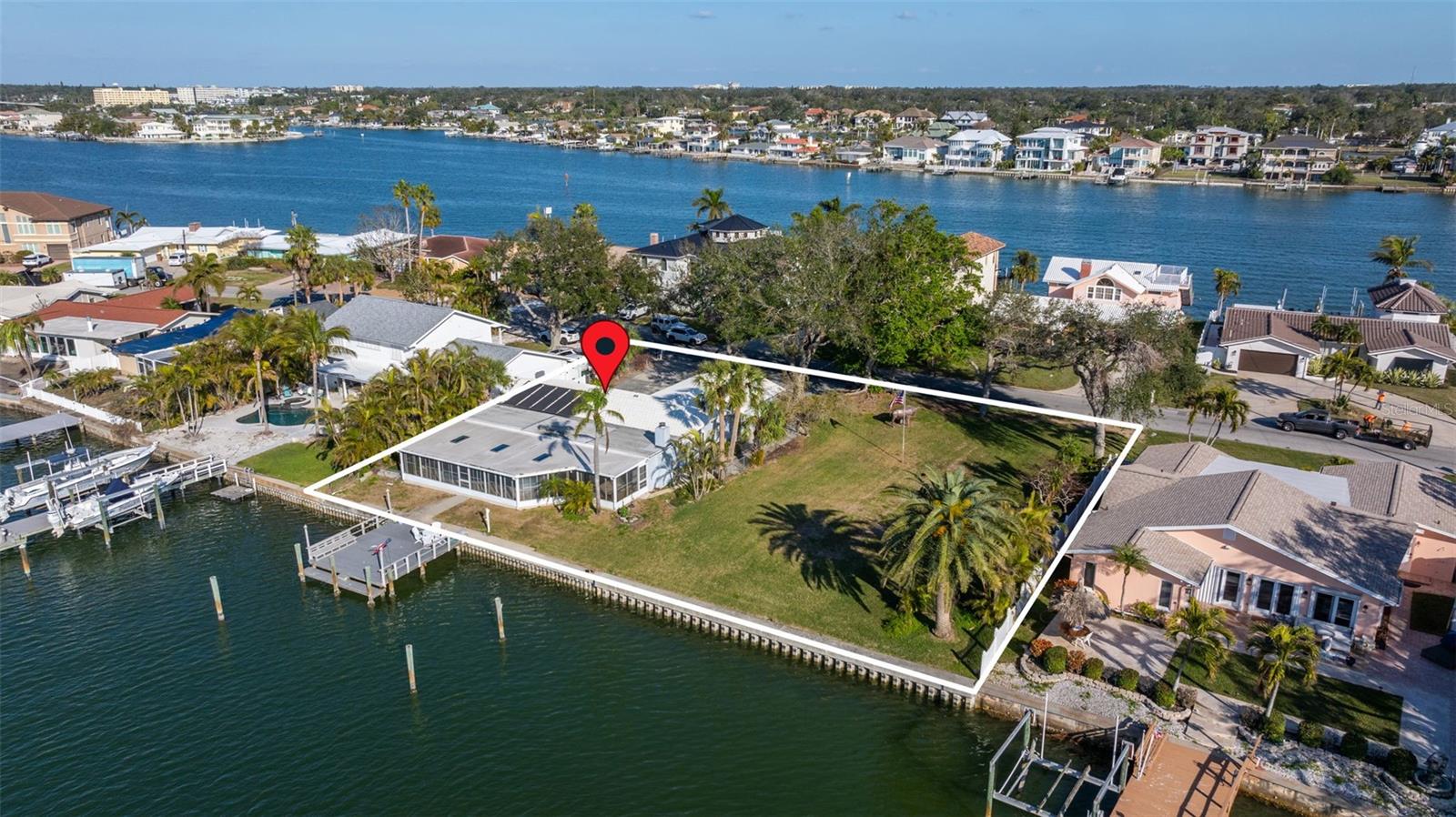 Rare double waterfront lot in Indian Rocks Beach on AE8 elevation - short term rentals allowed