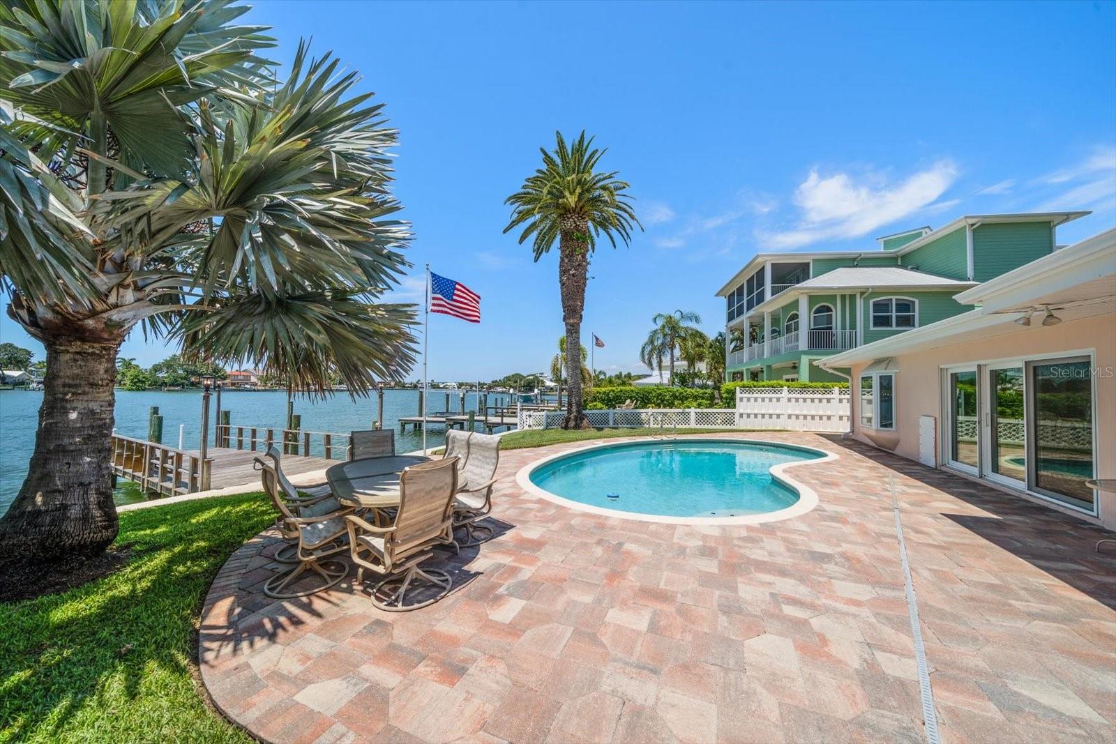 Pool Area Overlooking Water