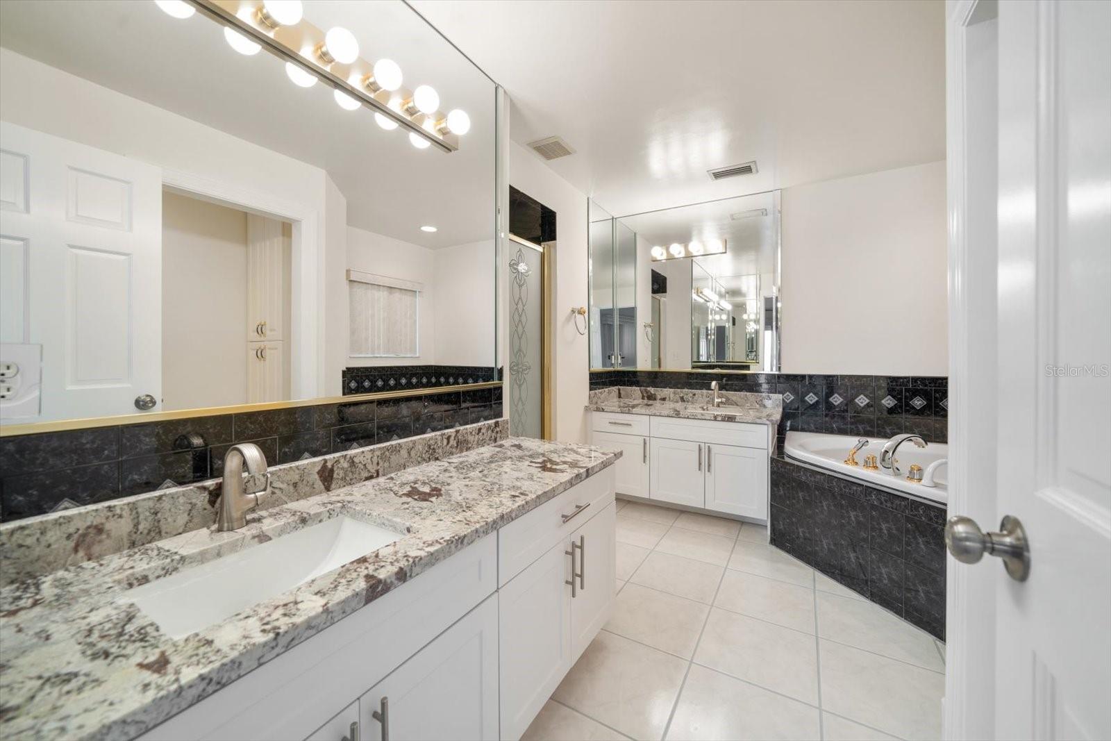 Primary Bath complete with Brand New Cabinetry and Quartz