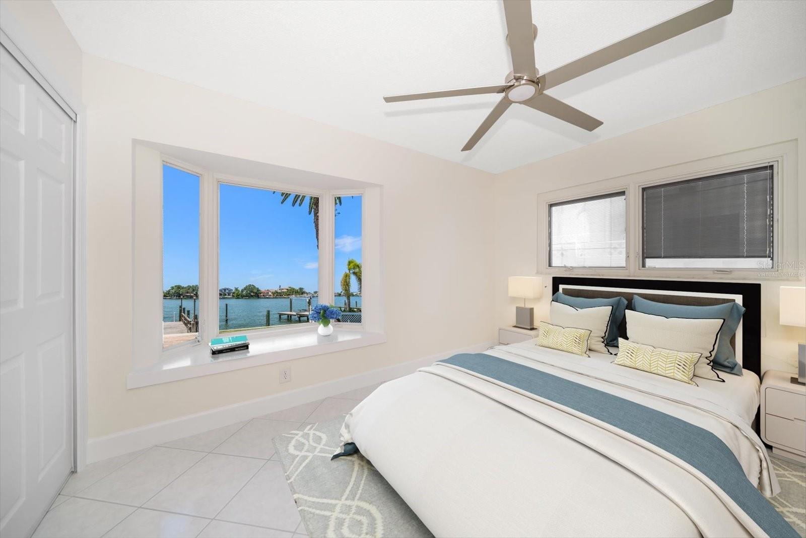 Virtually Staged -Bedroom #3 with Stunning Water Views