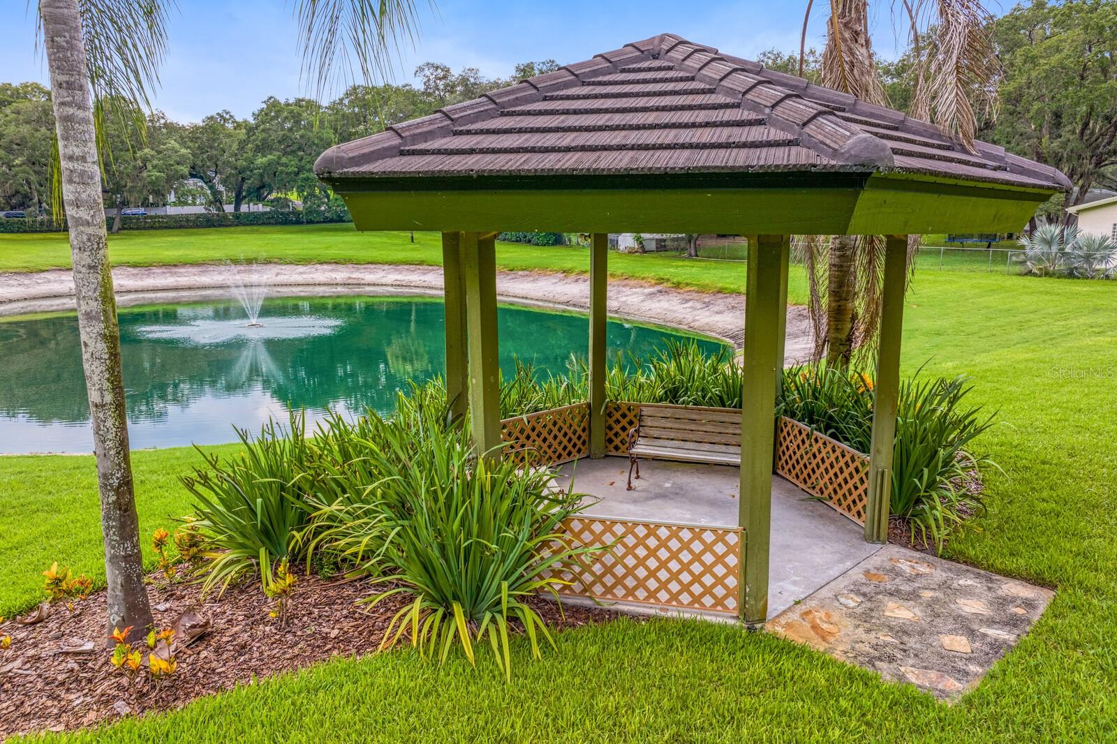 Pond and gazebo is all yours to enjoy!