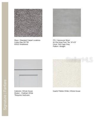 Design Selections. Home is currently under construction, selections subject to change.