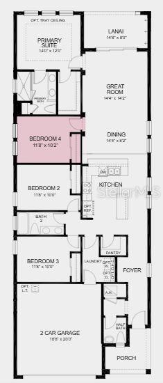 Structural Options Added Include: 4th bedroom instead of flex space, 8-foot interior doors, outdoor kitchen rough-in, tile flooring extended into primary suite & primary closet