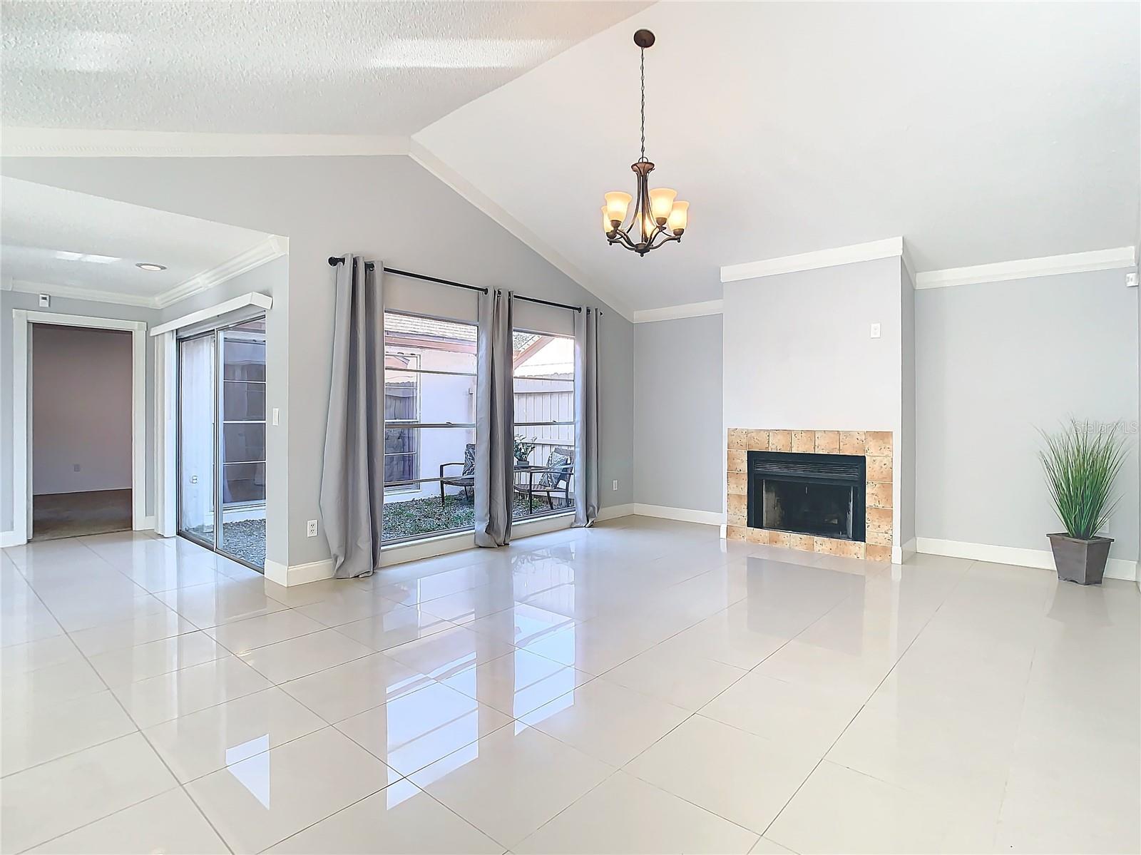 Living Room views of the Courtyard