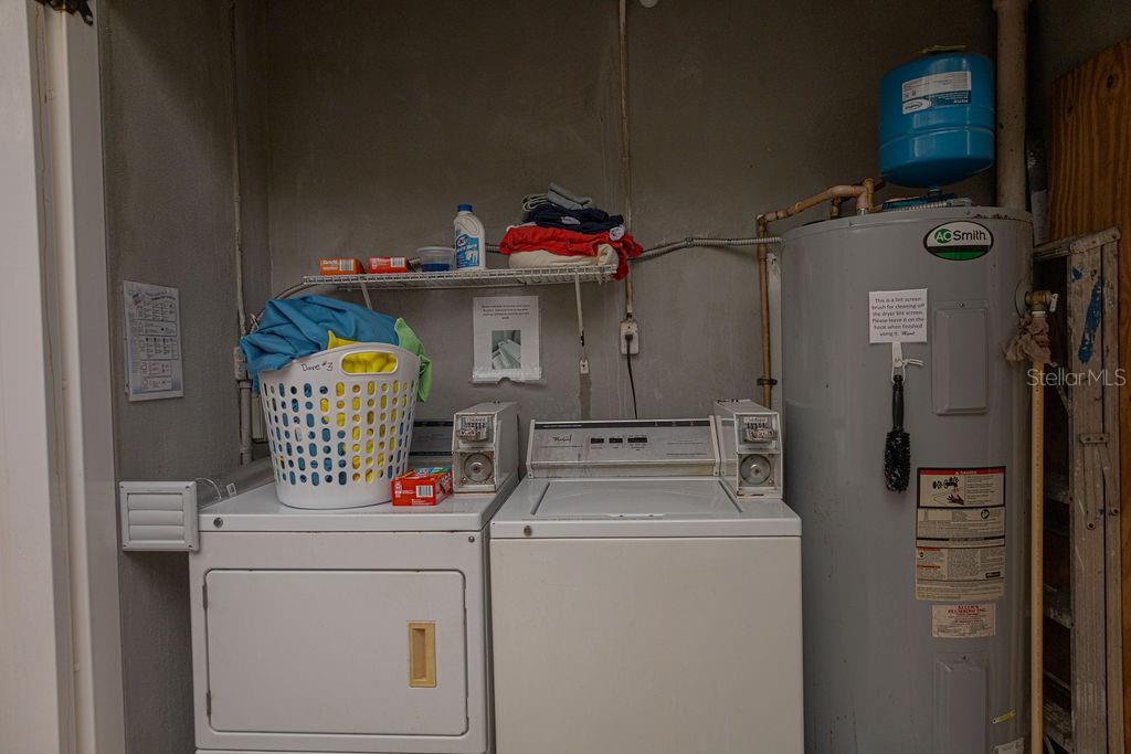 Laundry closet in the building as a common area. Coin operated.