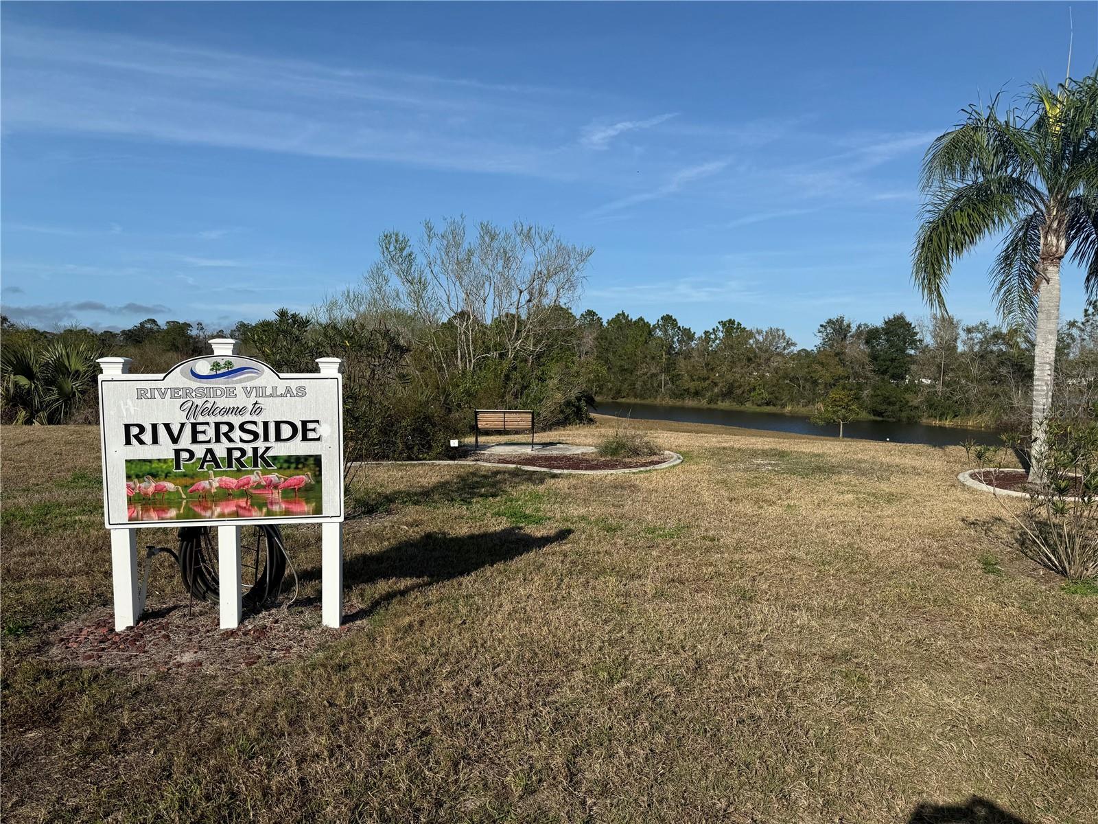 Community park with lake view