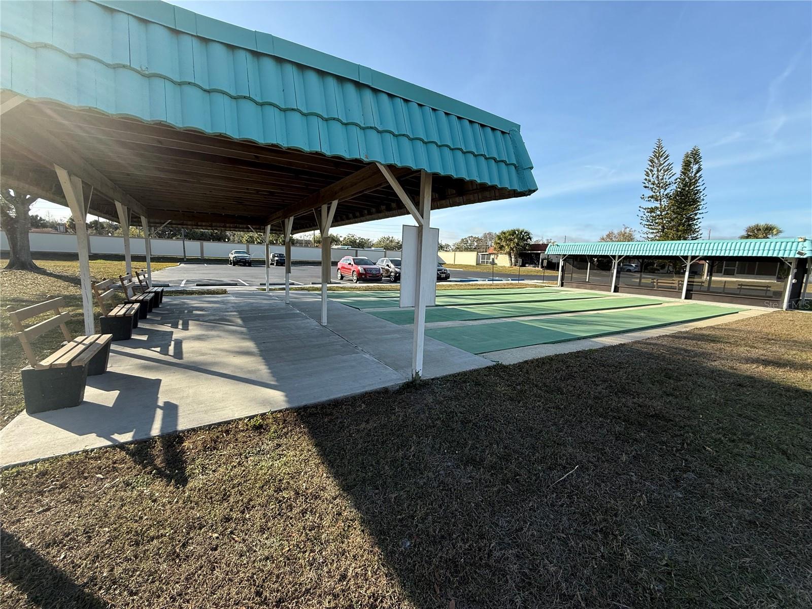 Community shuffleboard court