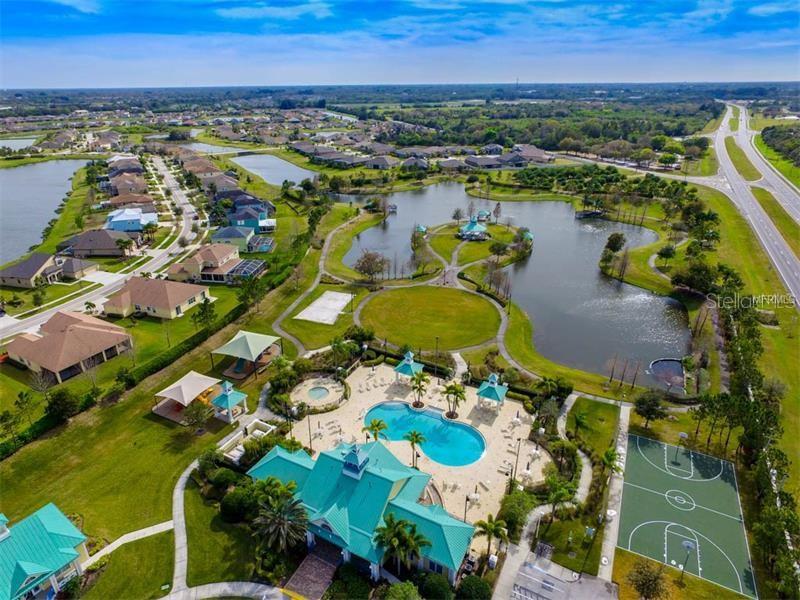 aerial view of community ammenities