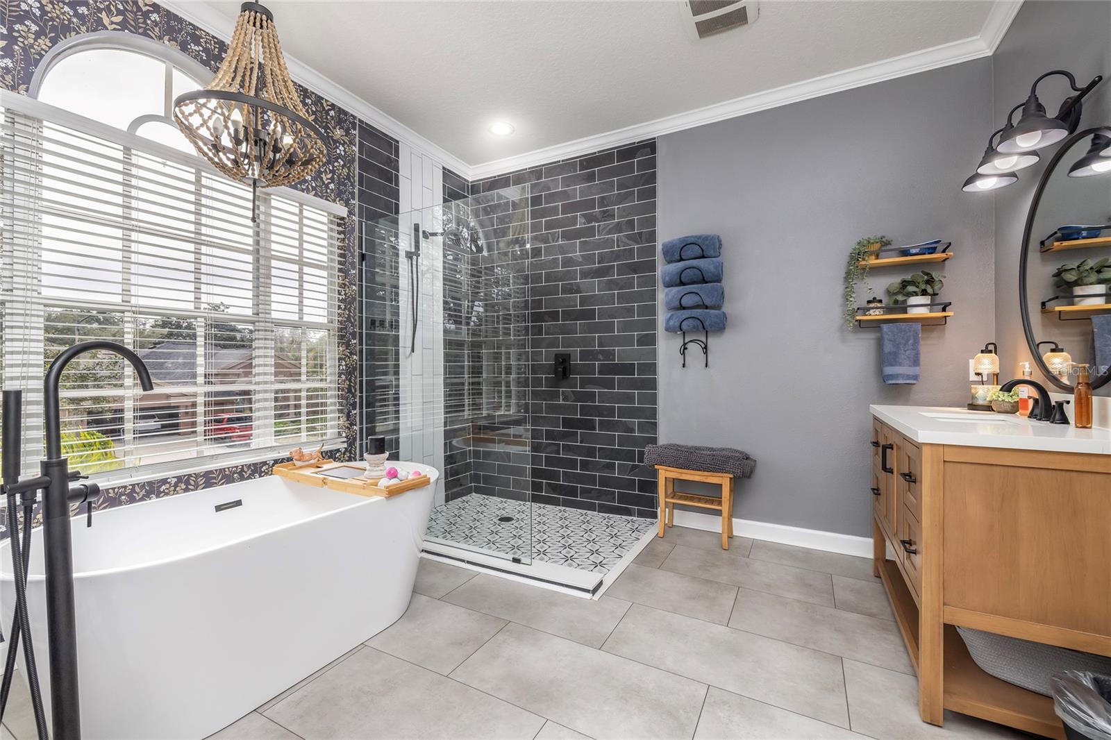 Stunningly Updated Master Bathroom and one of two vanities