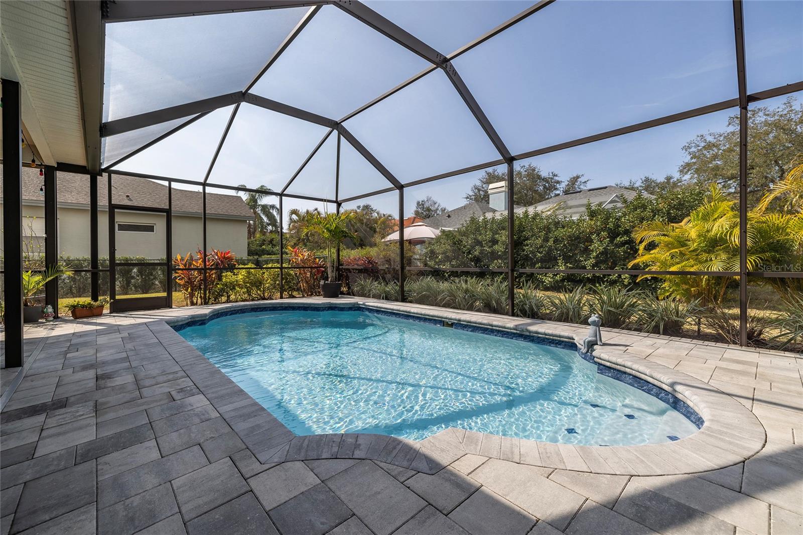 Heated Saltwater Pool with new pavers