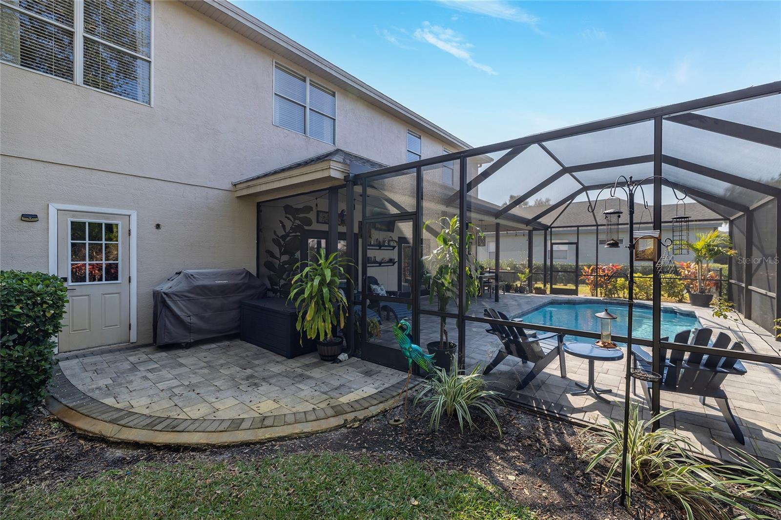 Pathway leading to pool bathroom