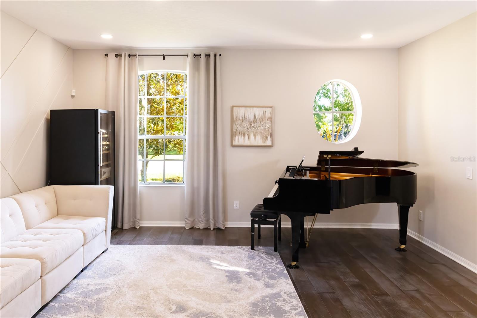 Gracious living room/dining room combination.