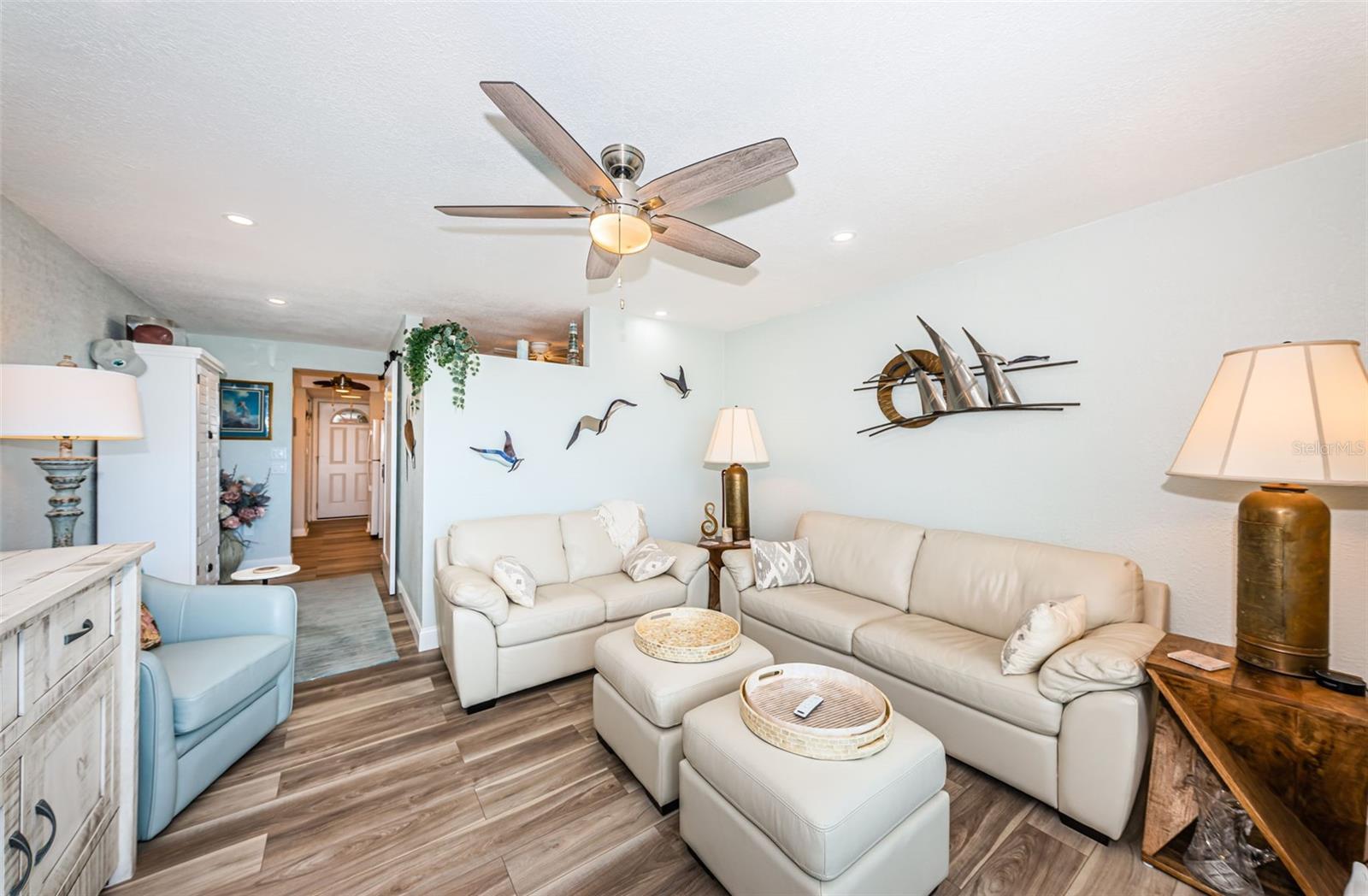 Living room with new laminate flooring