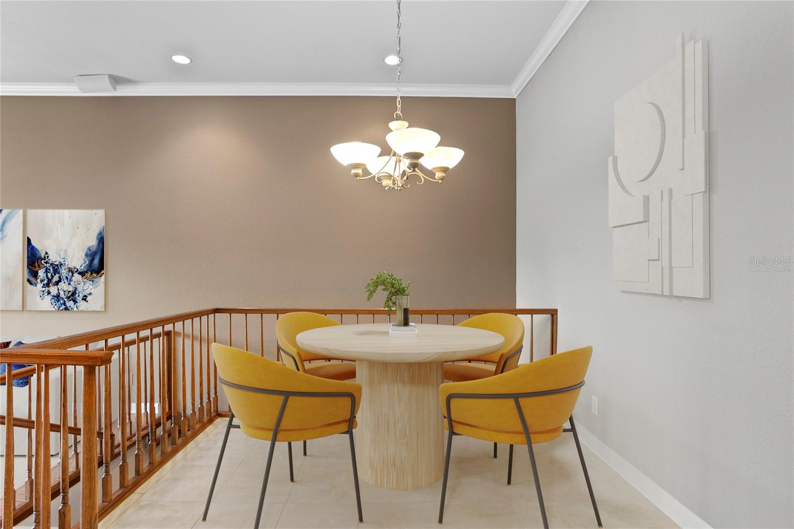 Virtually staged image of the dining space