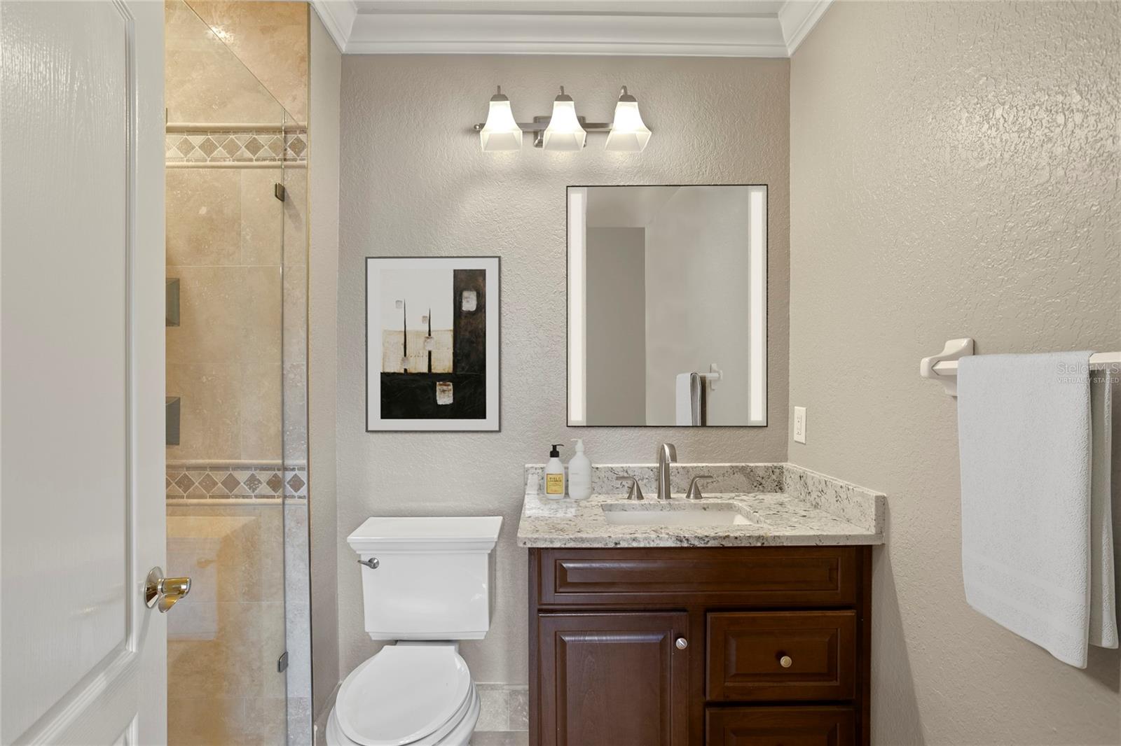 Virtually staged image of primary ensuite bathroom