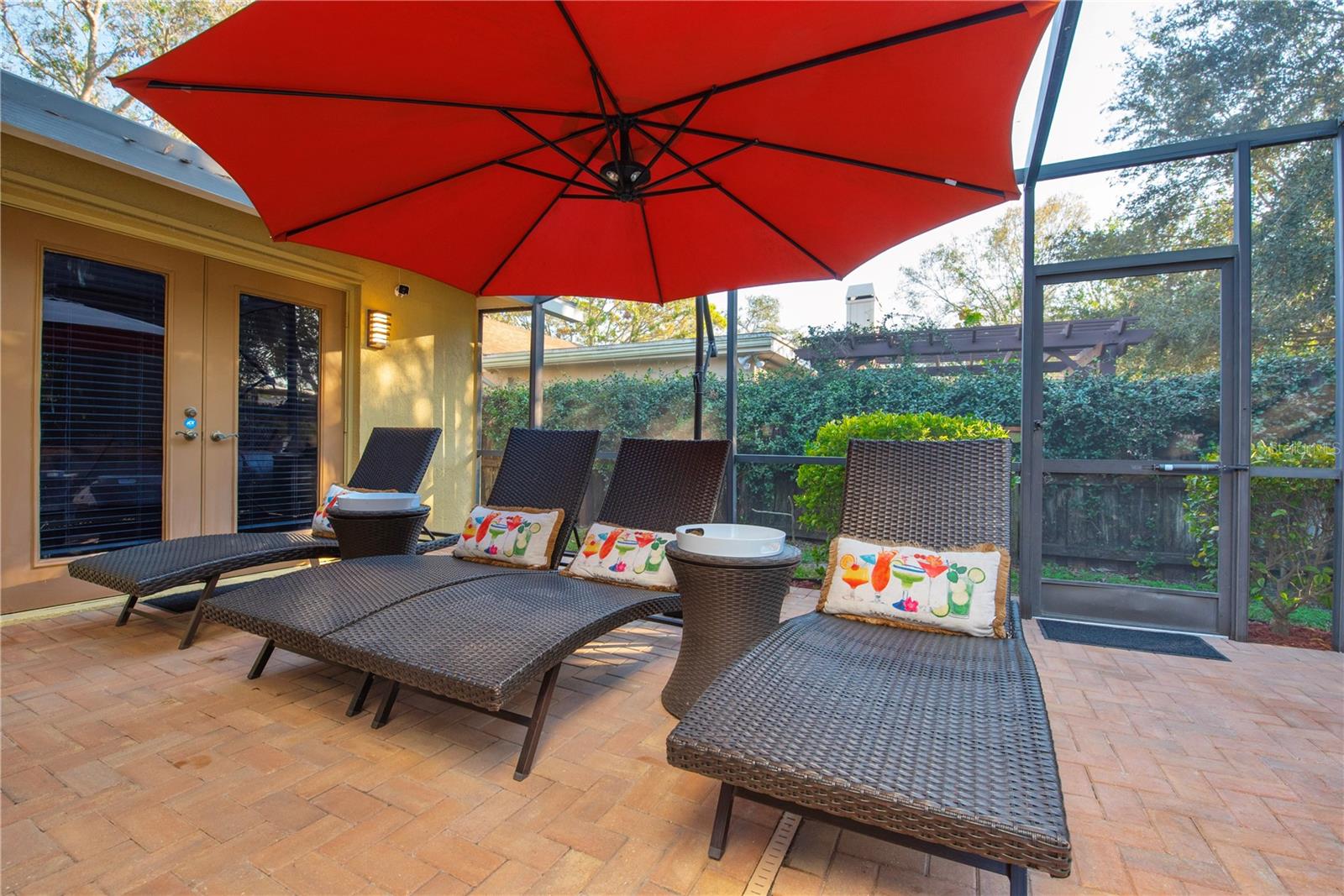 Lounge area on pool lanai.