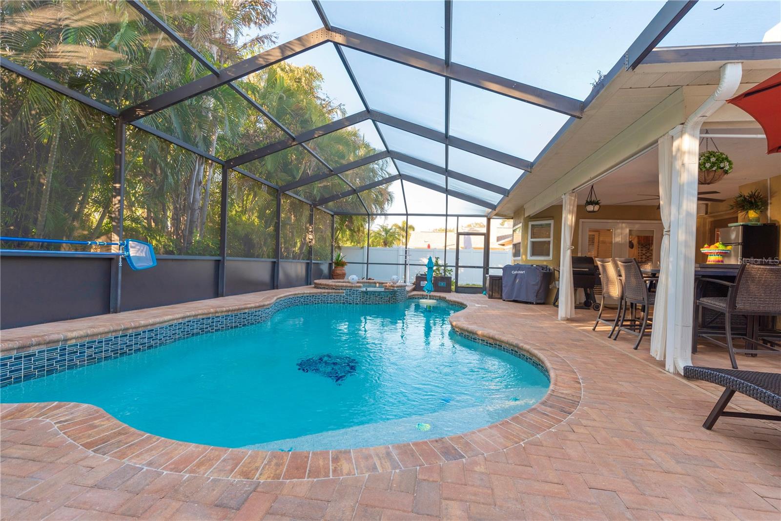 Screened pool.