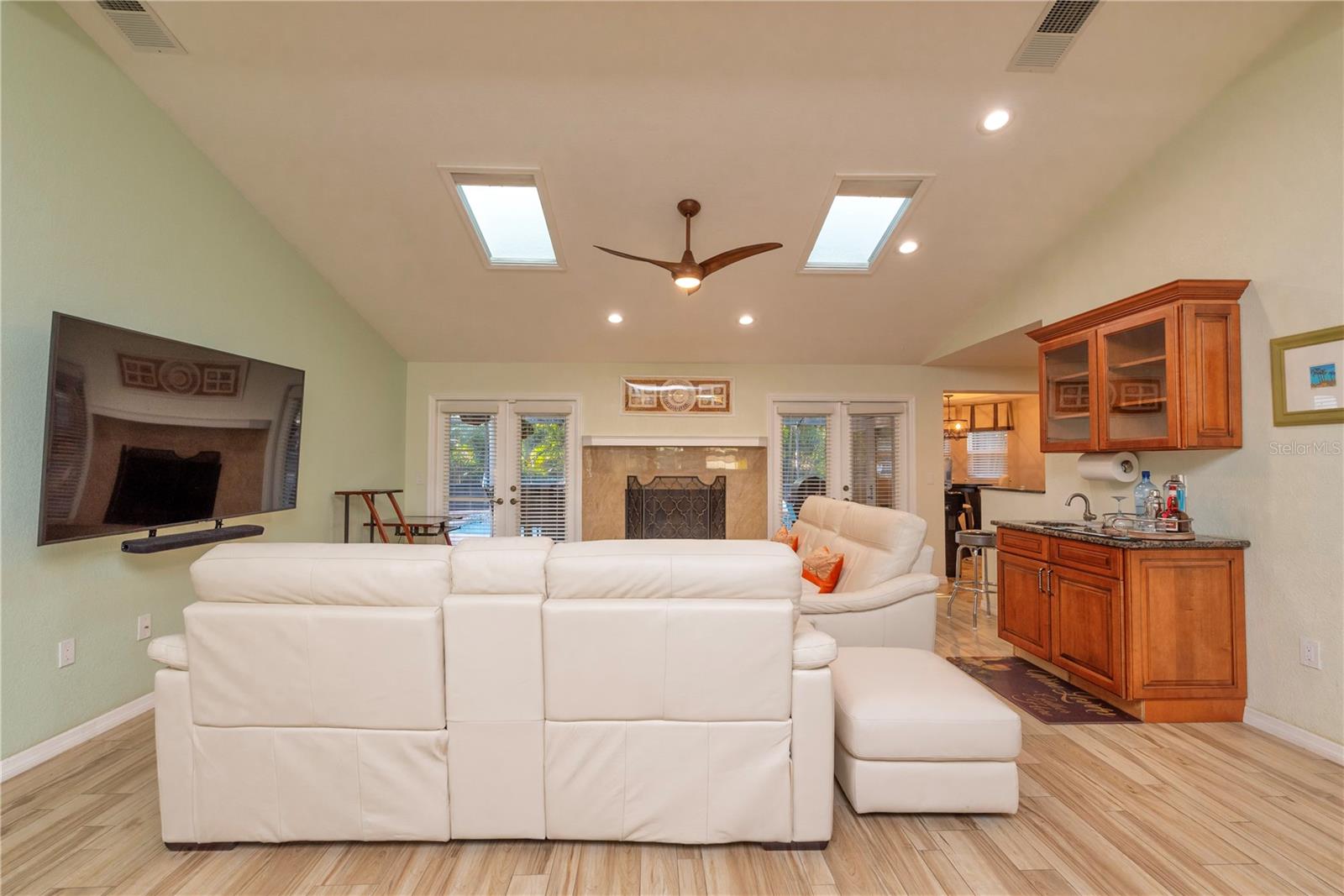 Wet bar in the living room.