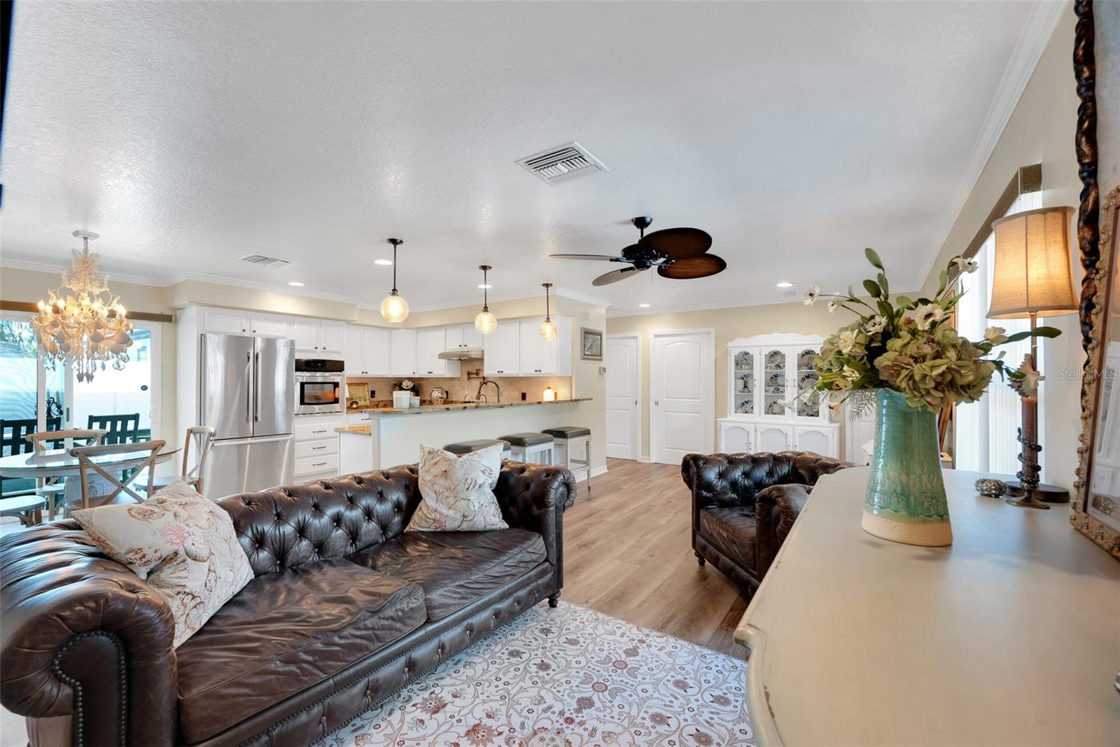 Family room looking at kitchen