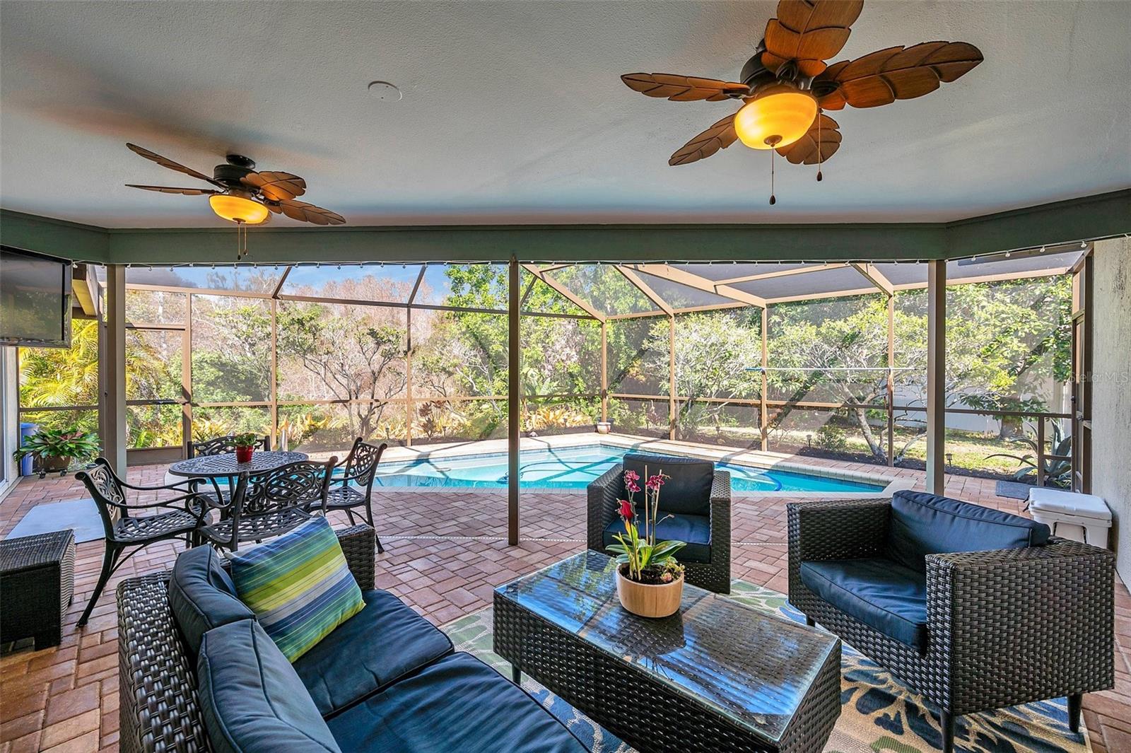 The spacious covered lanai offers the perfect place to enjoy the Florida outdoors