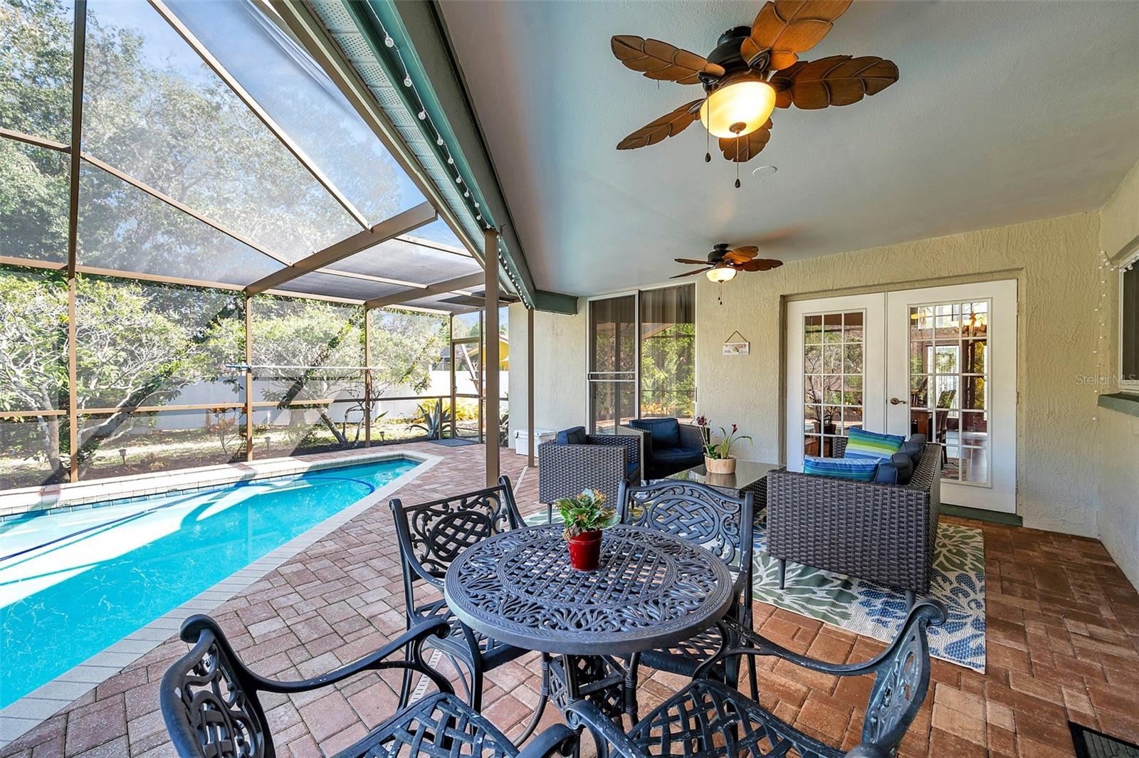 Room for lounging and for poolside dining al fresco