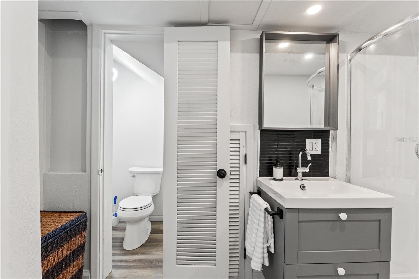 Water closet in converted bath