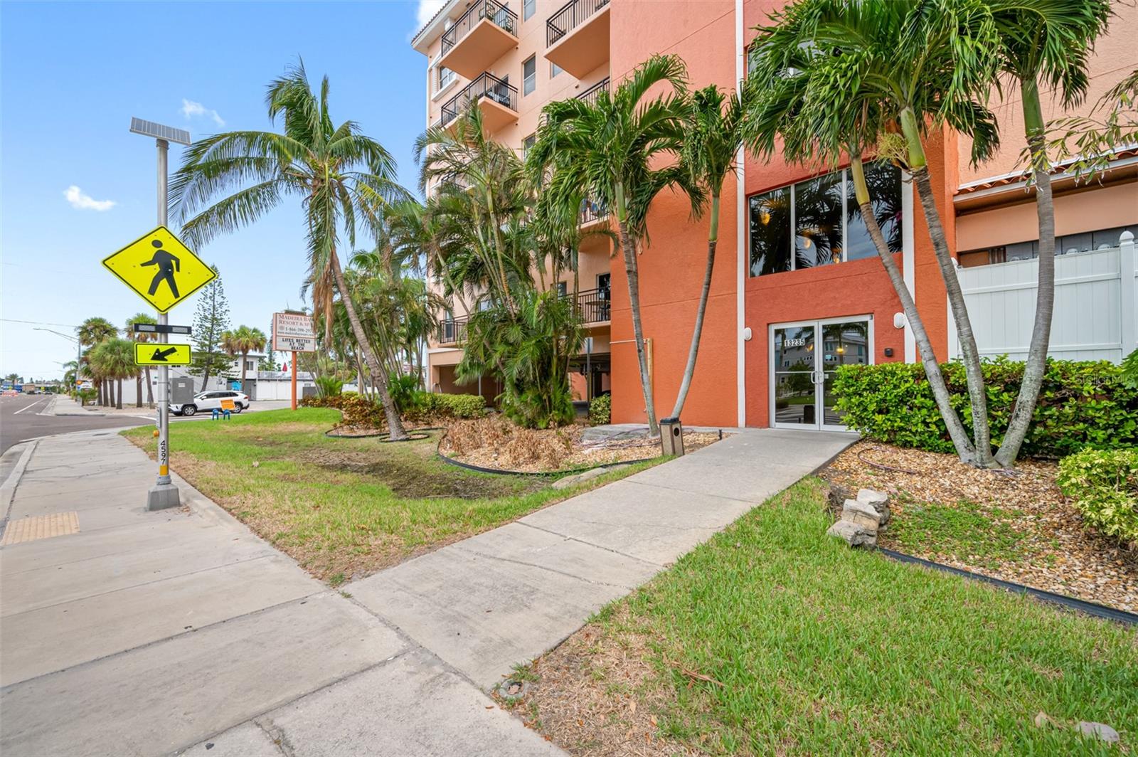 Crosswalk to the Beach is right outside the Building Entrance