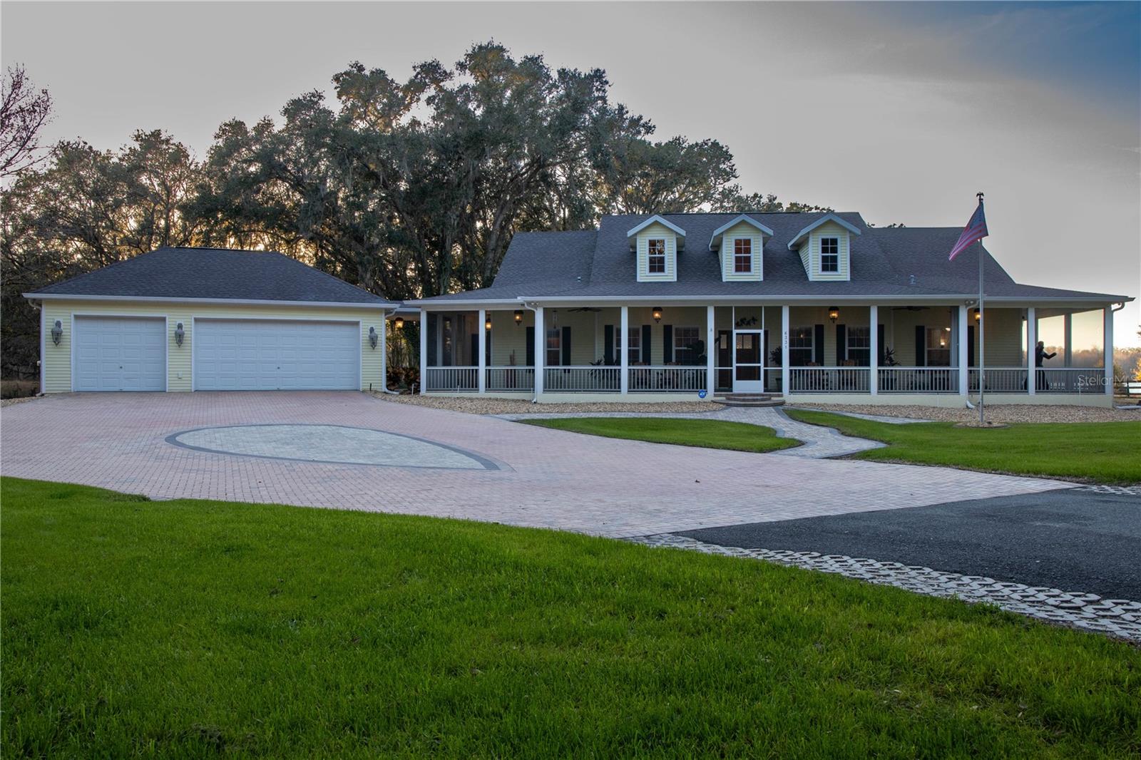 Front circular paver driveway