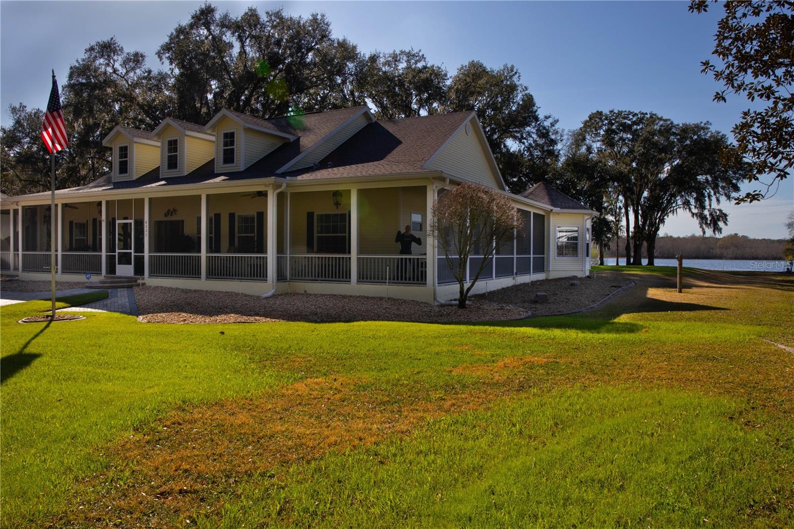 North side of house with view of lake behind