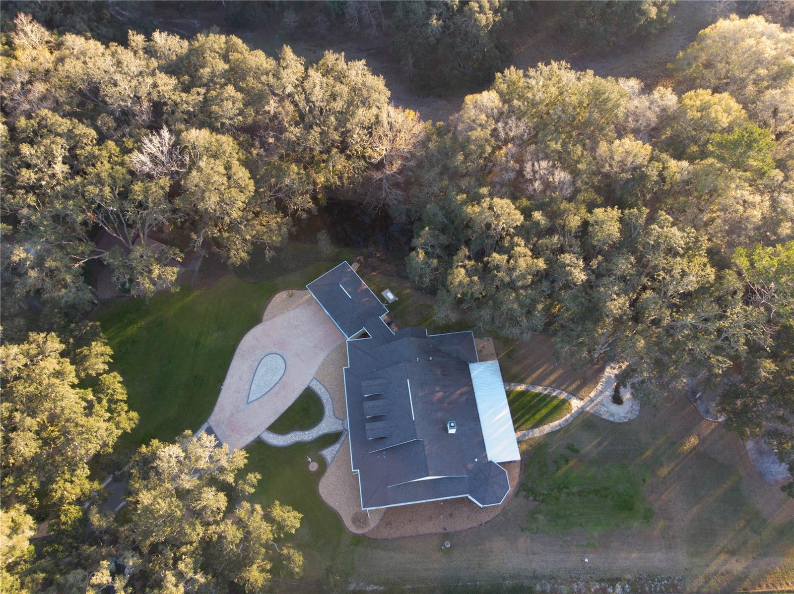 Aerial view of house