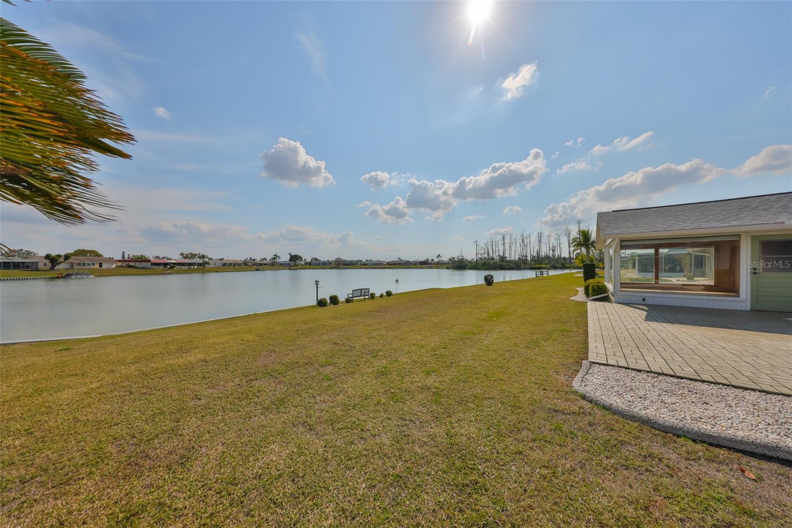 View of Middle Lake from side yard.