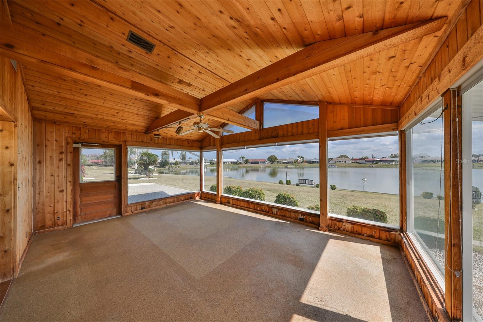 The Sunroom is perfect for so many things besides the fantastic views.  Plant lovers will enjoy this room as the flooring is river rock.