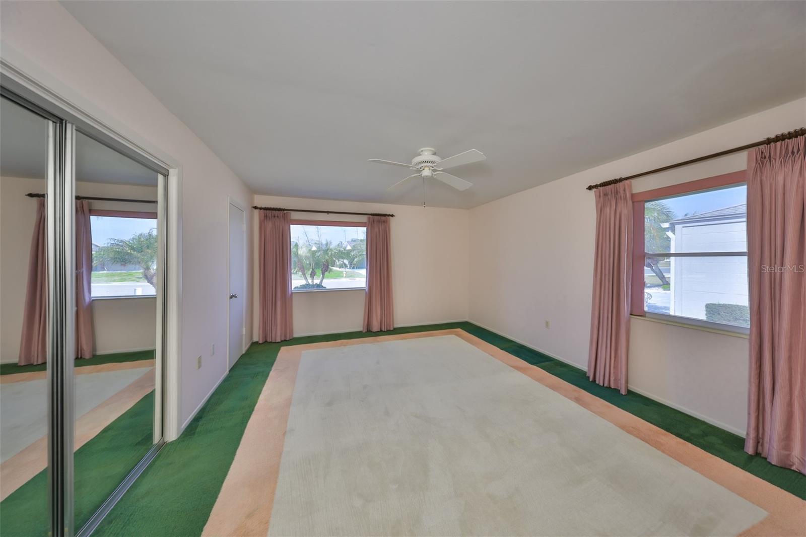 Oversized second bedroom with two closest, one is walk-in.