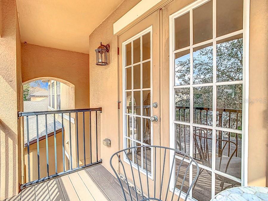 Balcony leads to upstairs office (or bedroom)