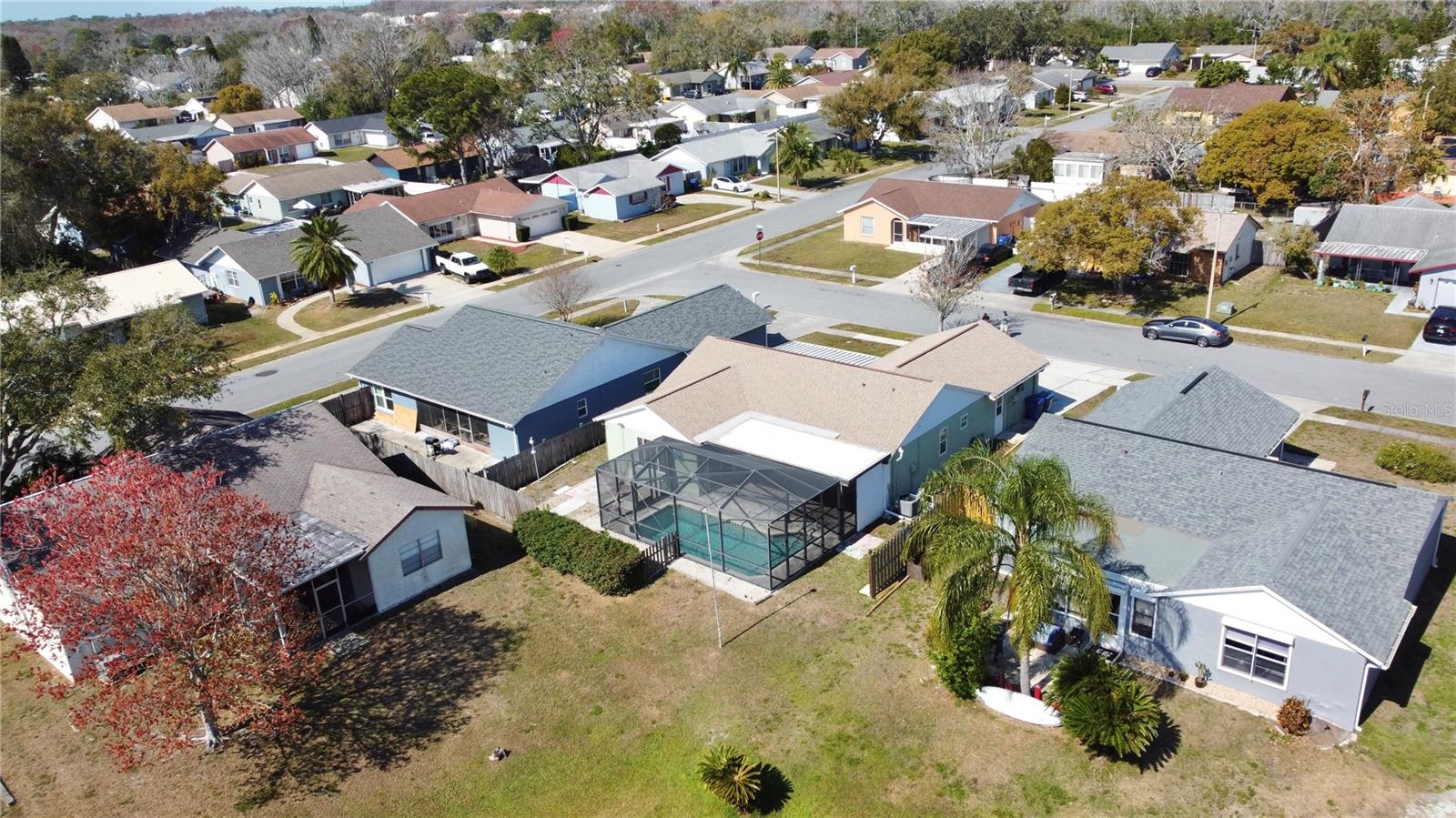 Aerial rear of home