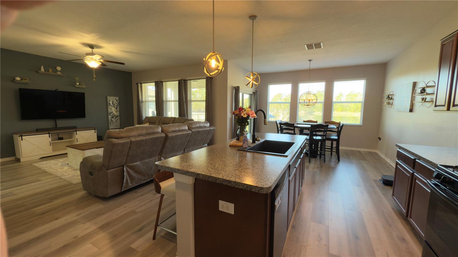 View of Kitchen Looking out to Great Room & Dining Room