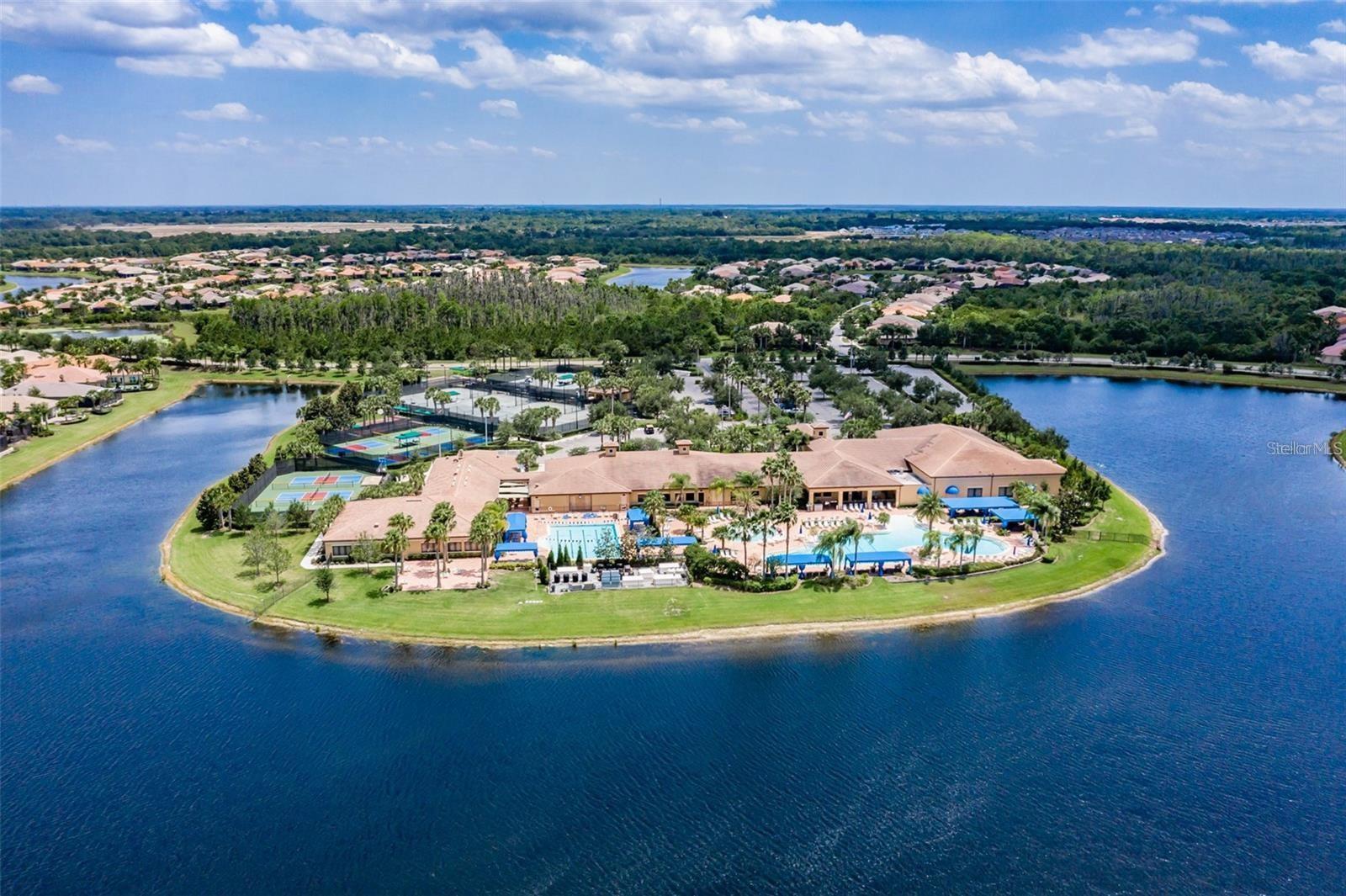 Overhead view of ClubHouse and Pools