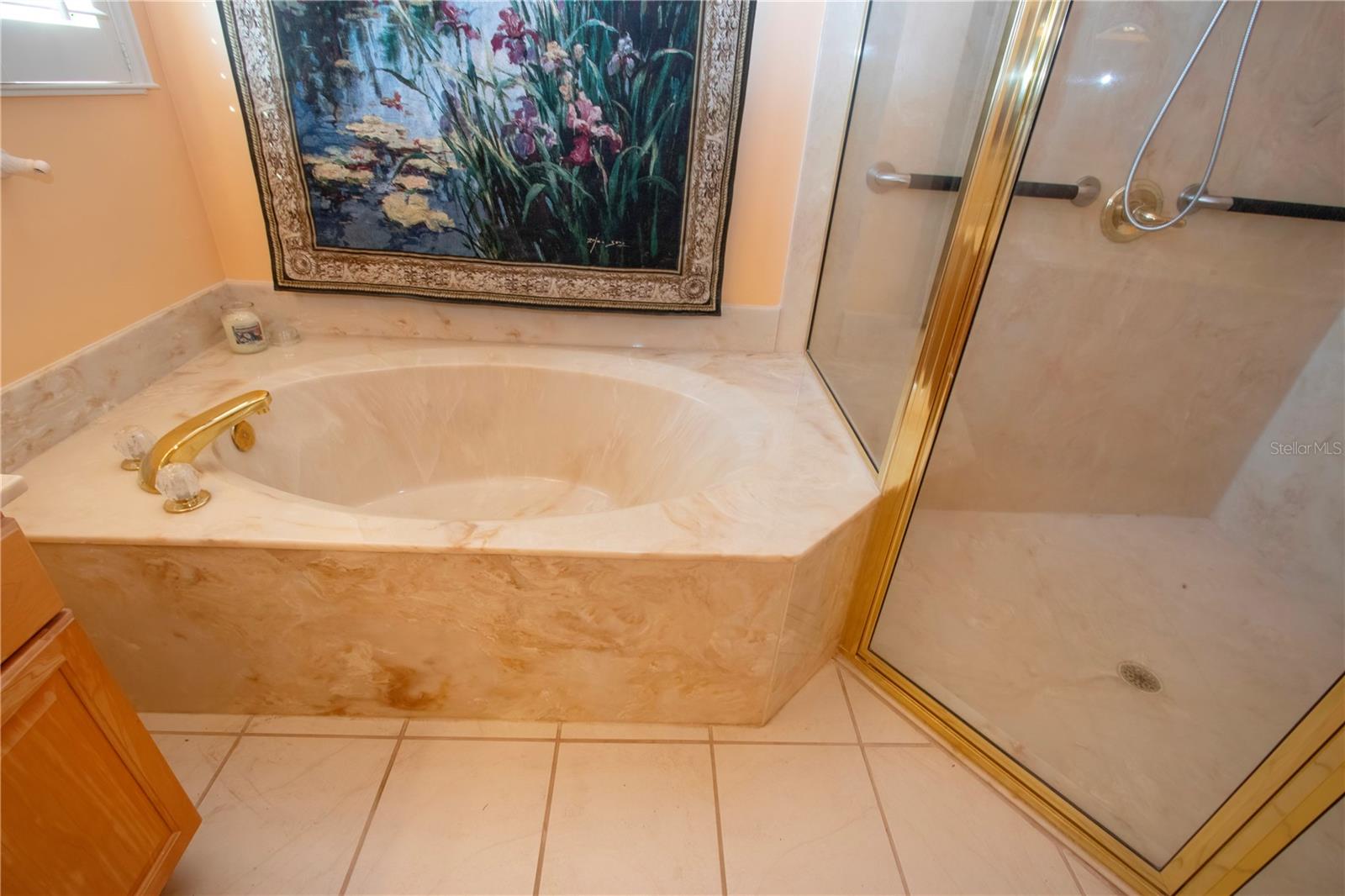 Large soaking tub