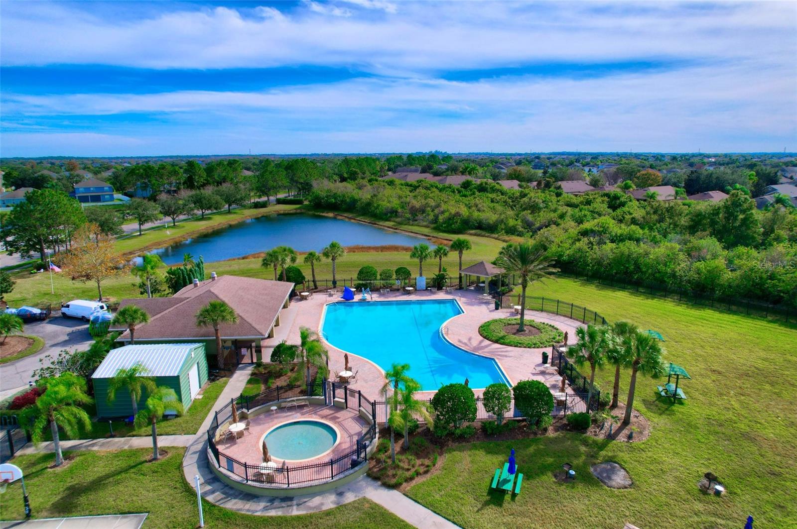 South Fork III community swimming pool with cabana and Fitness Center.