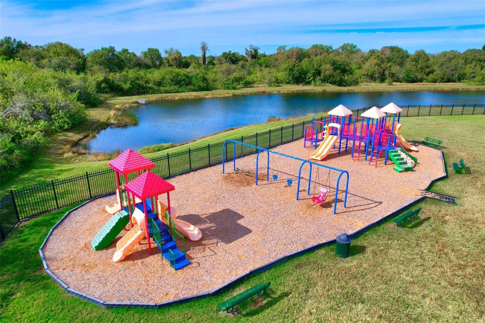 Aerial view of community playground.