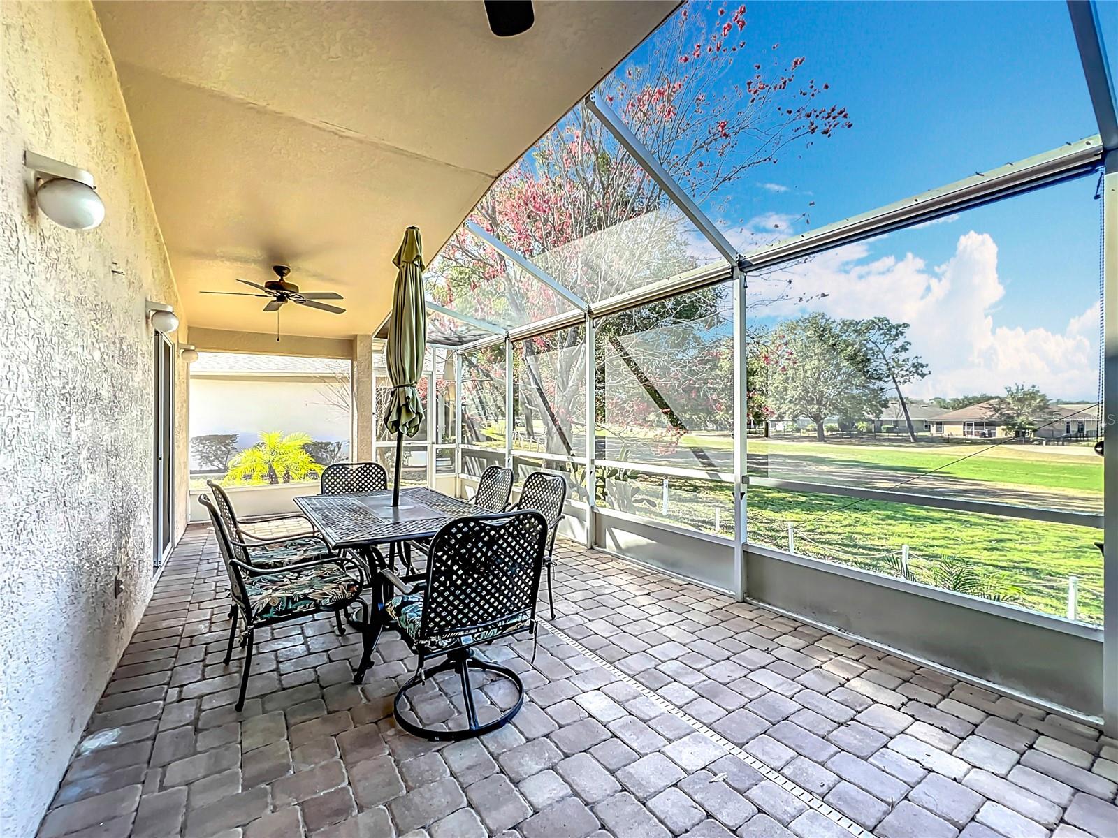 The patio has been enlarged 29' wide by 12' length. Great space for entertaining.