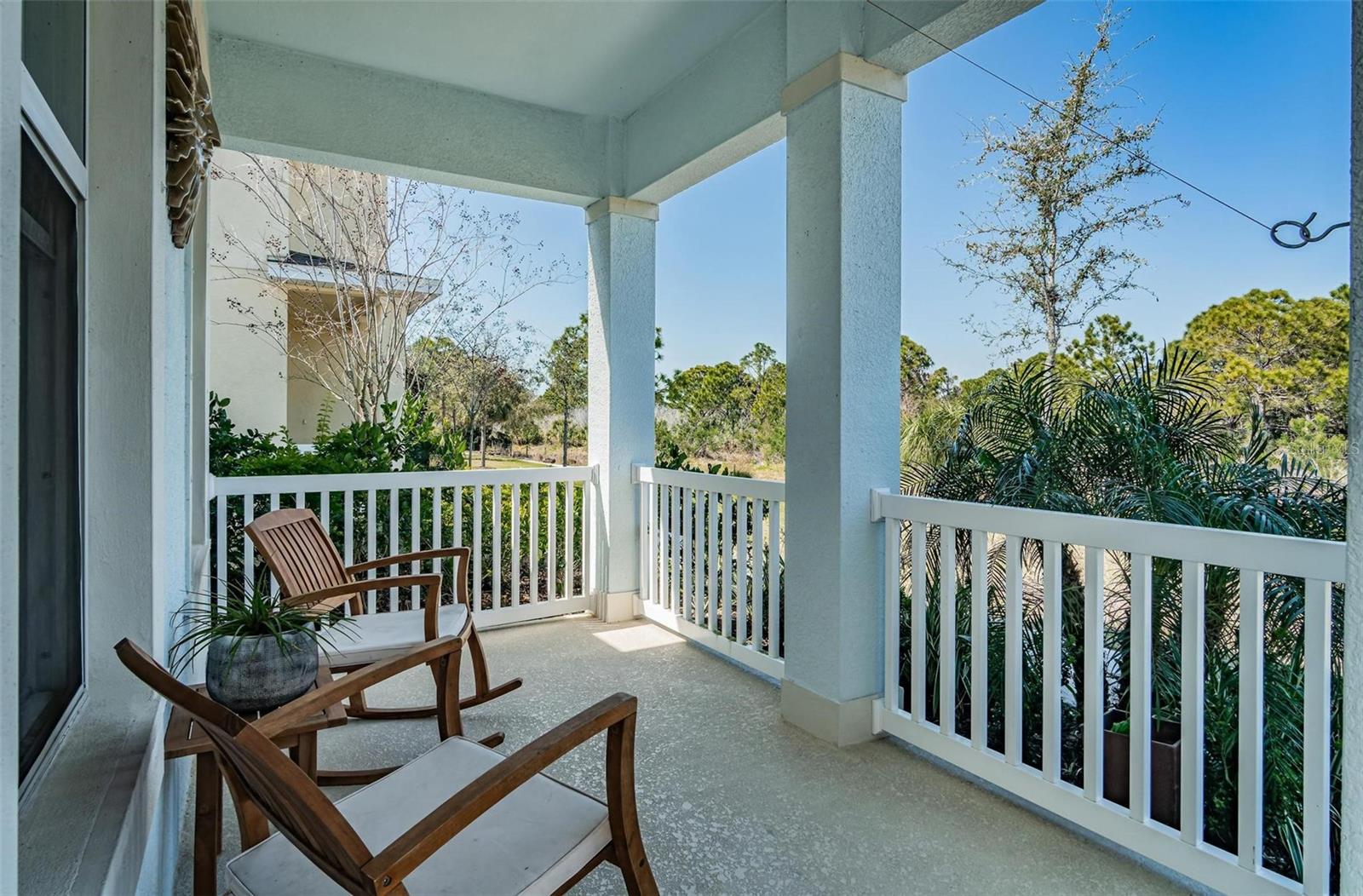 Peaceful front porch faces the Preserve.