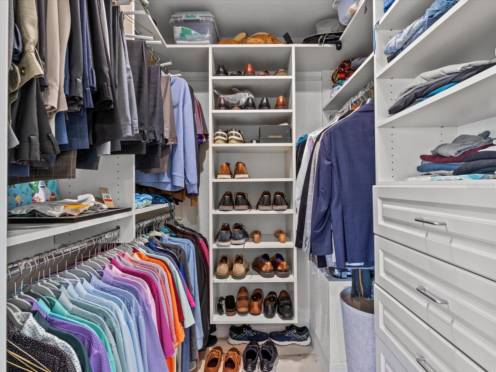 Upstairs primary walk in closet