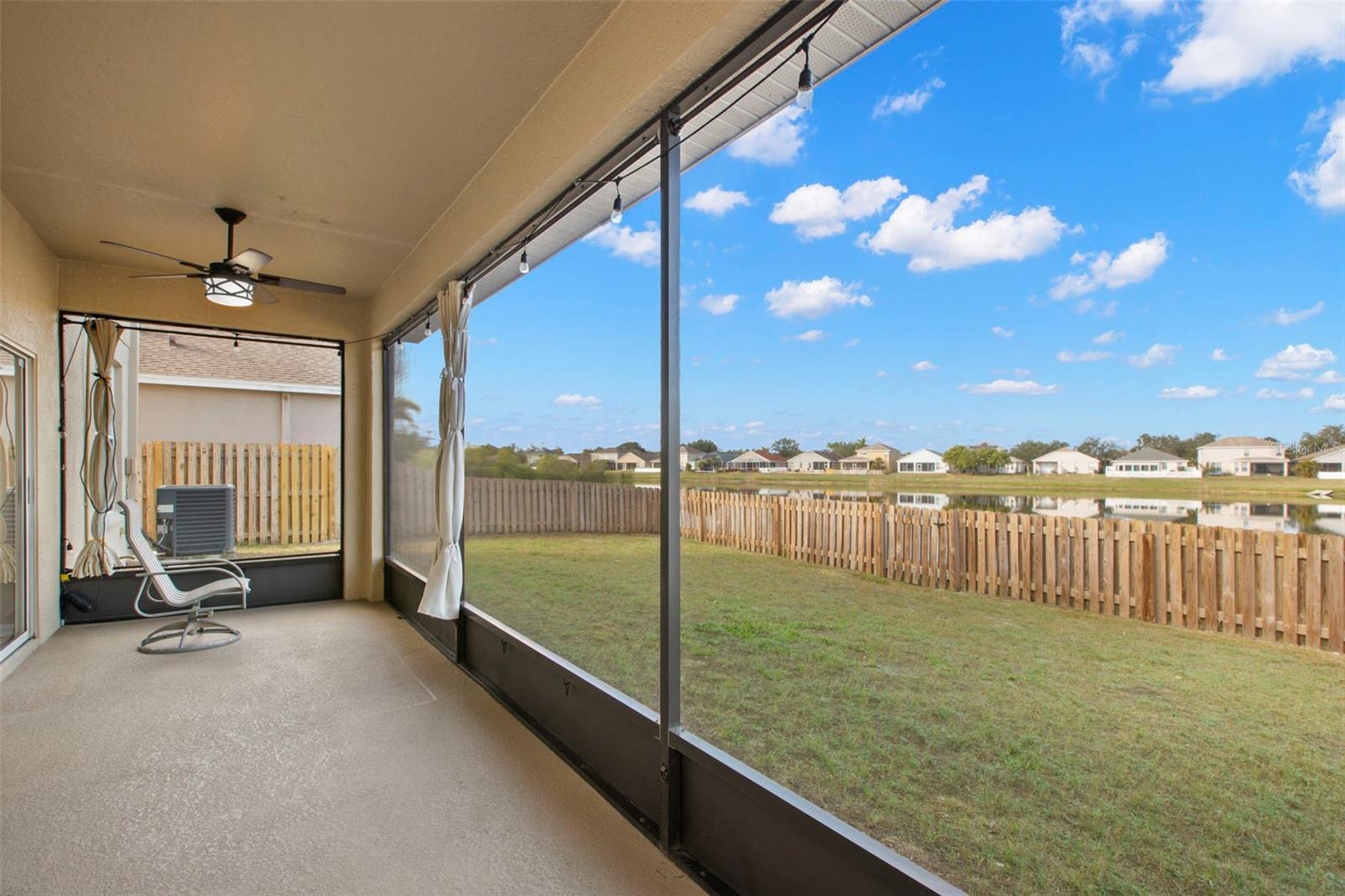 Screened and Covered Rear Porch - Water Views