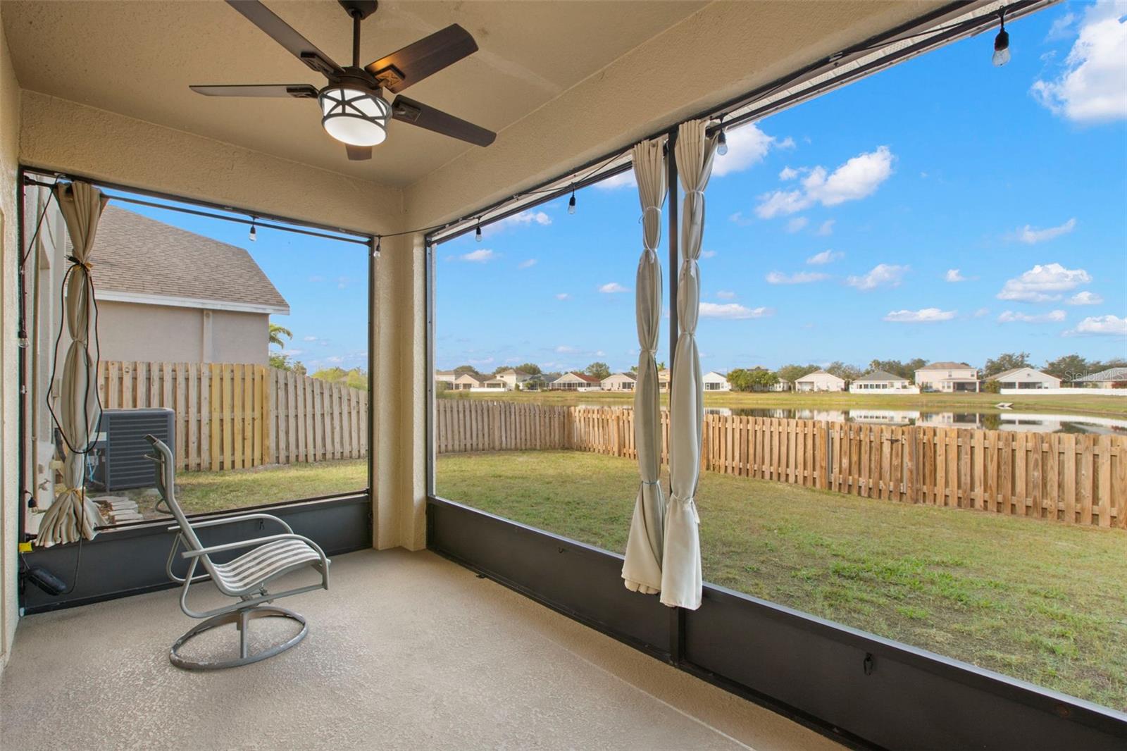 Screened and Covered Rear Porch - Water Views