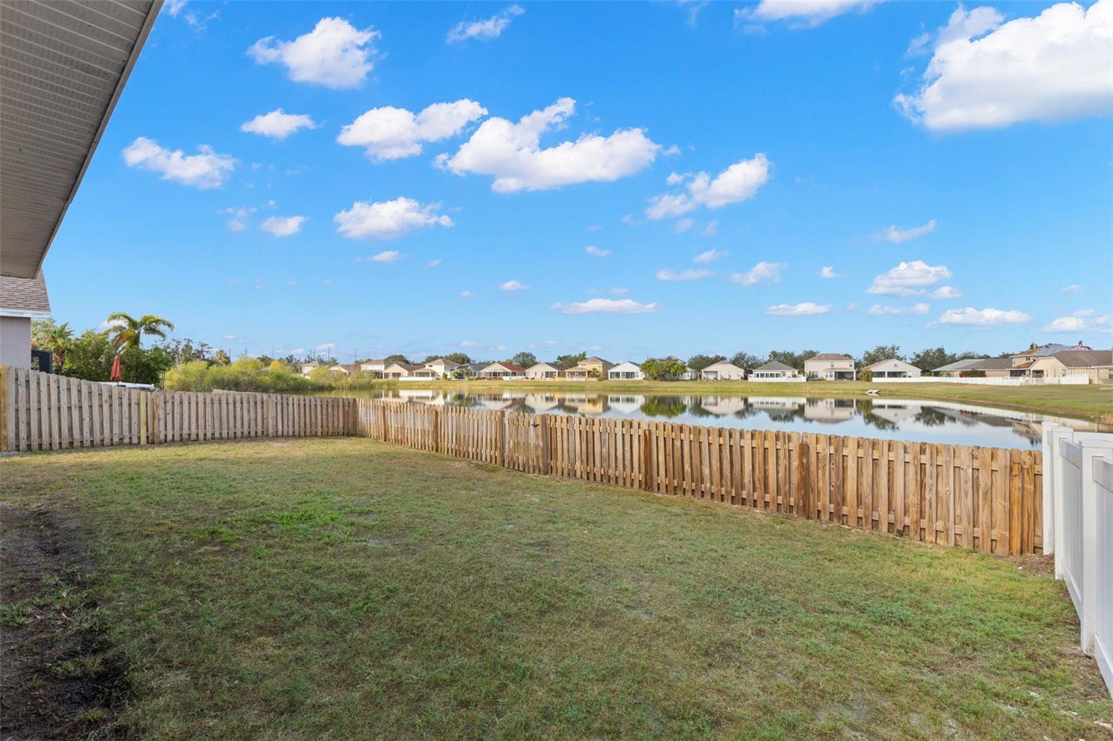 Fenced Yard with Water Views