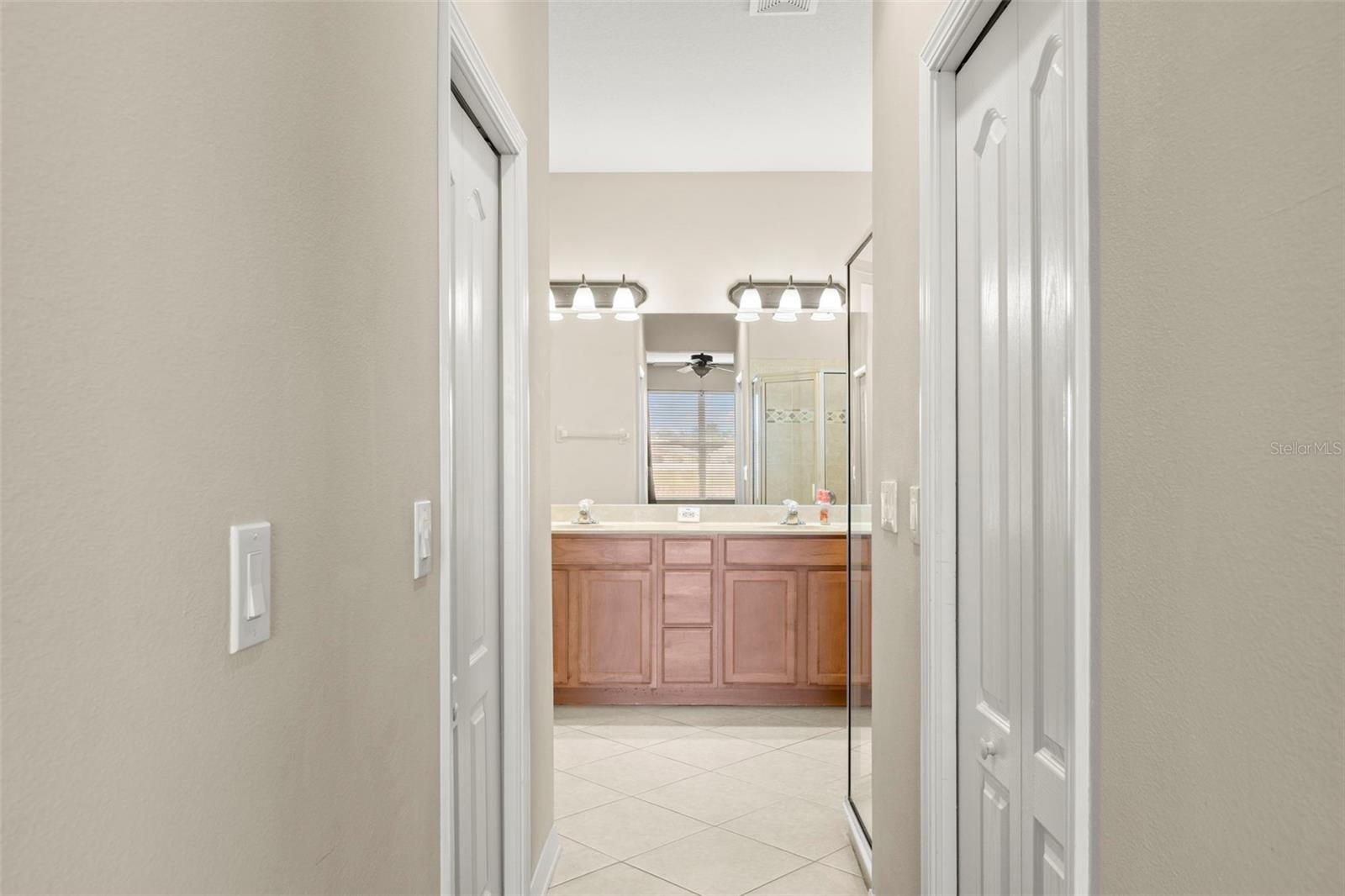 Primary Bathroom Entry - Dual Closets