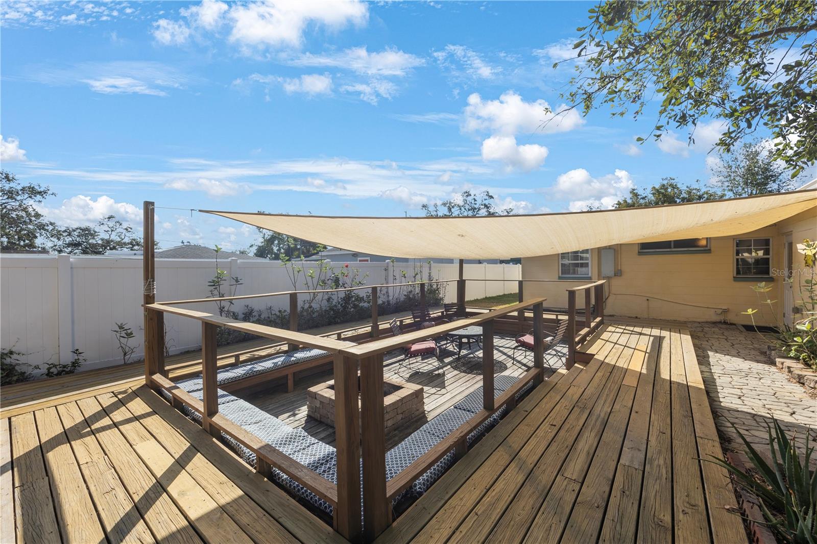 Deck with sunken firepit/lounge area