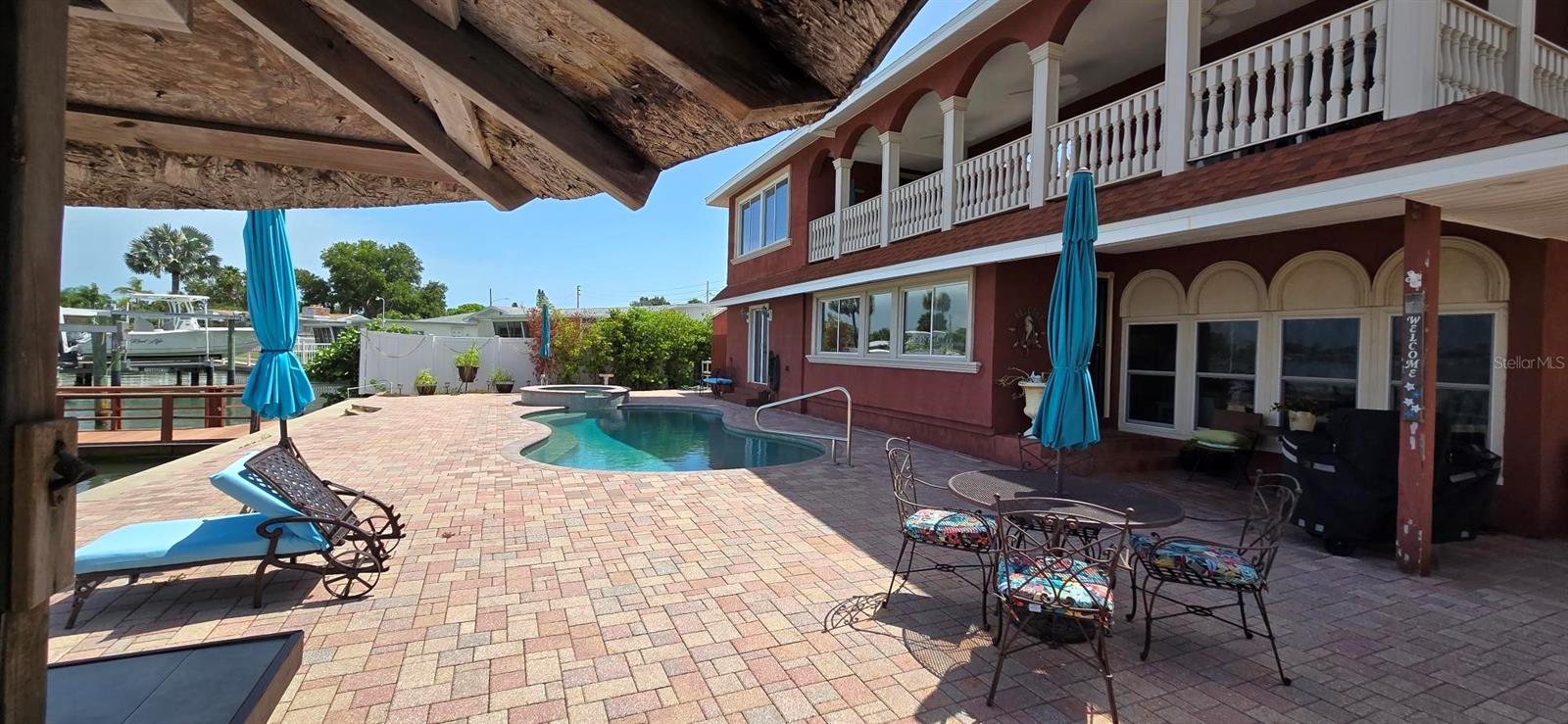 Plenty of deck space. Pebble Tec pool & spa. Pic taken before Hurricane Helene.