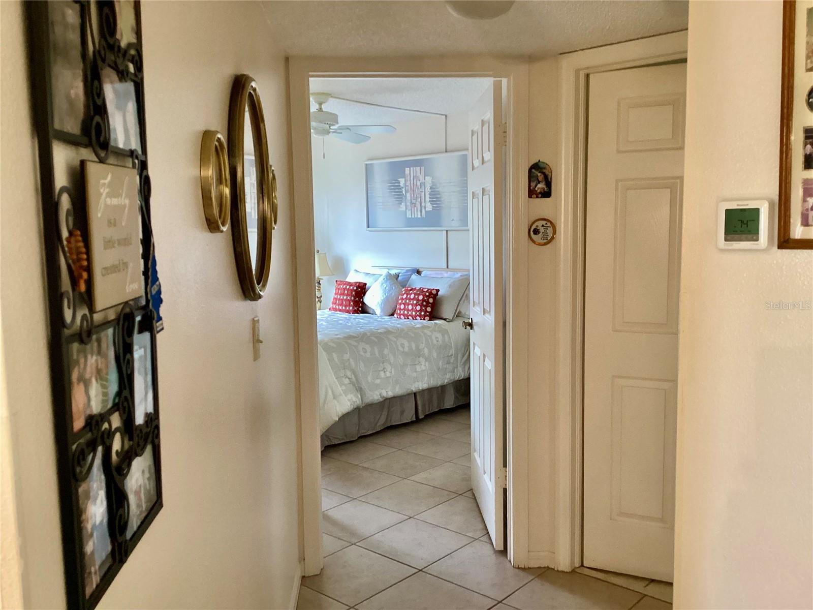 Hallway view to #2 bedroom and #2 bath.